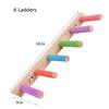 4/6/8 Steps Parrot Climbing Ladder Toy, Multifunctional Grinding Perch Swing for Parakeet Hamster Cage Interactive Pet Accessory