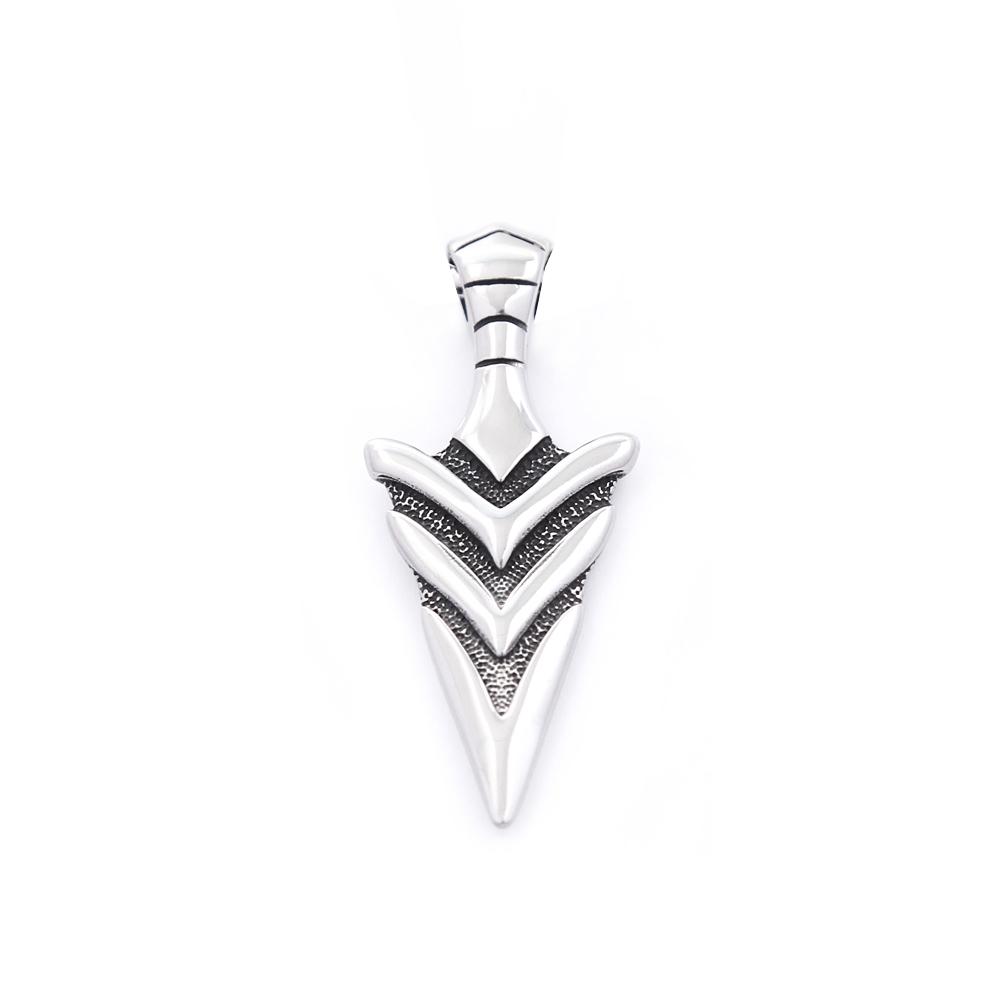 Punk Vintage Stainless Steel Arrow Pendant Necklace Cool Hip Hop Arrowhead Necklace Simple Fashion Amulet Jewelry Gift Wholesale