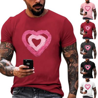 Beliebtes T-Shirt für Herren im Sommer mit Aufdruck und Rundhalsausschnitt sowie kurzen Ärmeln