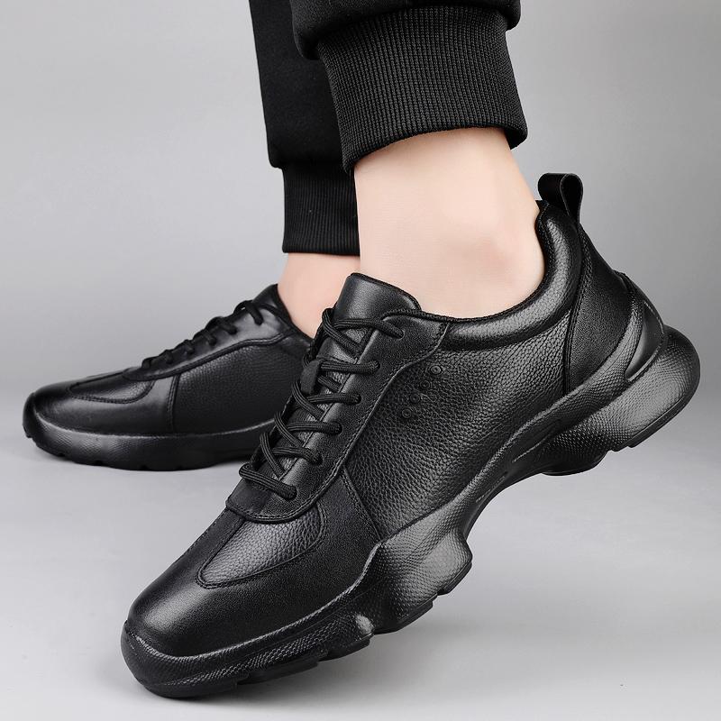 Fashion Men's Genuine Leather Sports Shoes Breathable Walking Sneakers Men Comfortable Outdoor Training Shoes All-match Men Casual Shoes