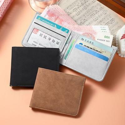 Ultra-thin Leather Wallet Multi Card Slot Card Holder Simple Casual Business Men's Short Wallet