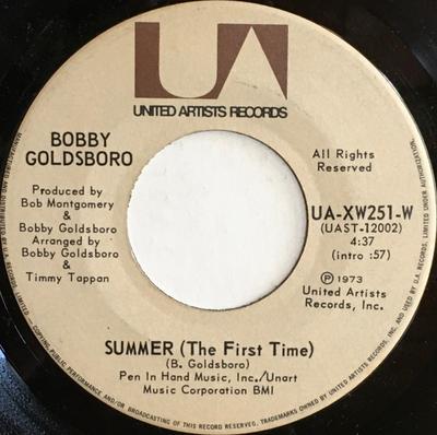 7-Zoll Schallplatte BOBBY GOLDSBORO - Sommer (Das erste Mal) / Kindheit UAXW251W United Artists 1973 Kanada Rock Gebraucht