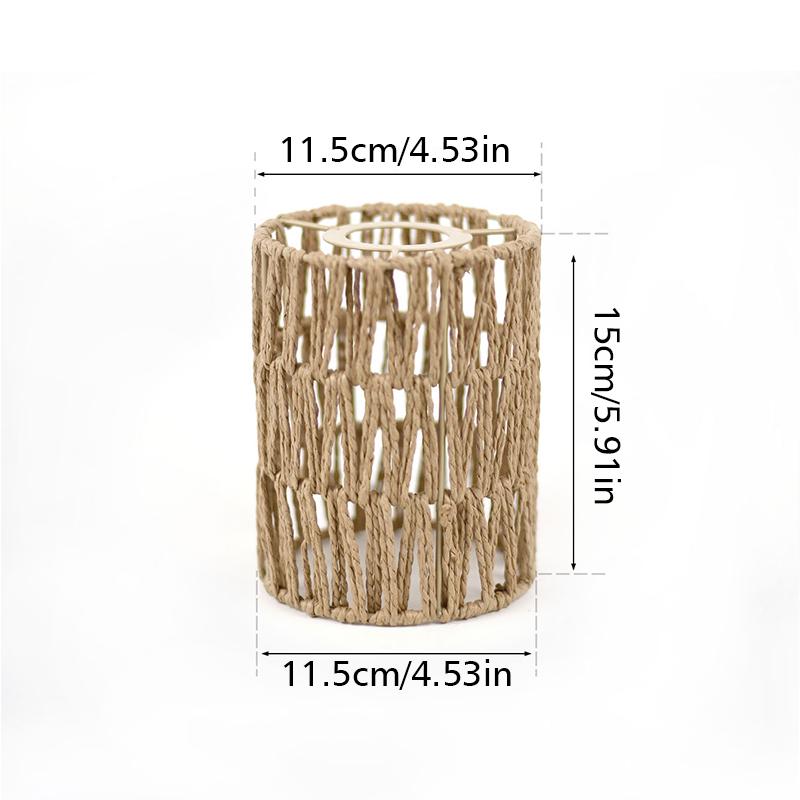 1PC Chic Wicker Homestay Papier Seil Lampenschirm Küche Kleine Rattan Lampenschirme Boho Land Pendelleuchte Abdeckung Retro Restaurant