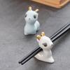 1-4pcs Simple Ceramic Horse Chopstick Rest Cute Cartoon Spoon Rack Holder Table Decor Kawaii Chopsticks Holder Kitchen