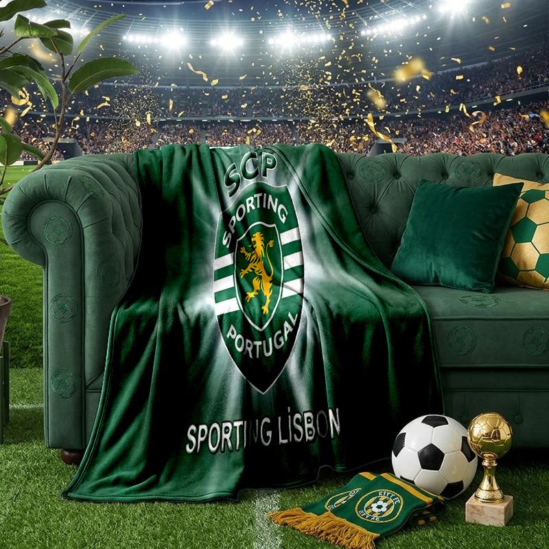 Sporting Portugal Crest Throws Blanket Flannel Blankets Plush for Couch Bed Gifts for Men Women Travel picnic blanket Christmas fan gifts