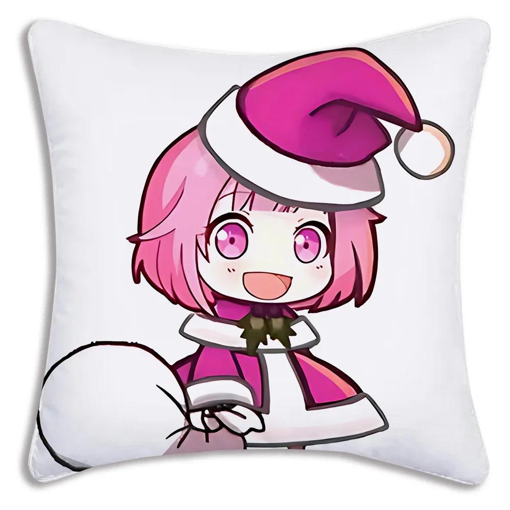 Game Manga Anime Otori Emu Chibi Pillow Covers Cartoon Sofa Decorative Home Double-sided Printing Short Plush Cute Cushion Cover