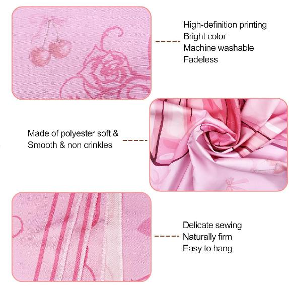 KJHL Pink Bohemian Wall Tapestry for Teen Girls, 44 x 60 Inch Cute Preppy Tapestry Wall Hanging Retro Coquette Bow Room Decor Aesthetic Tapestries