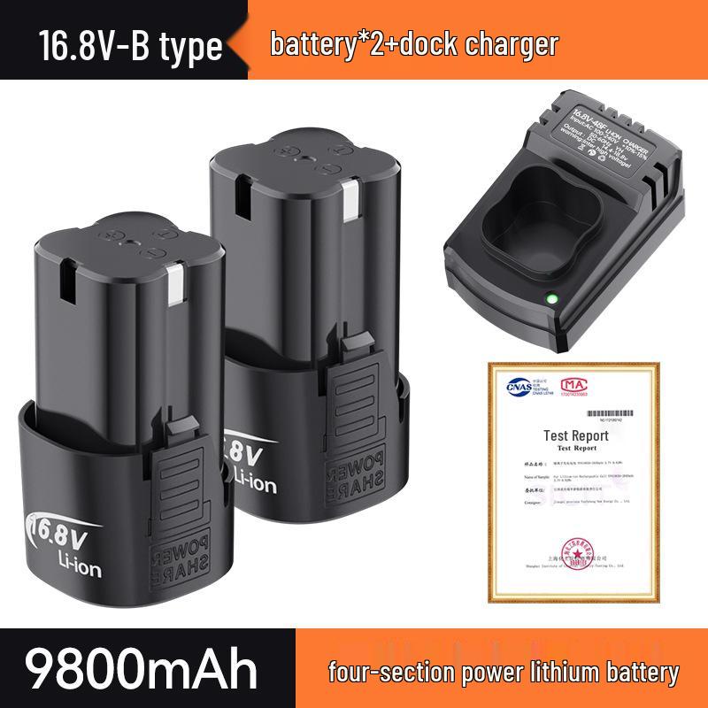 12V Cordless Drill with Lithium Battery Charger, Pistol Grip, and 16.8V/18V Battery for Rotary and Screwdriver Tasks