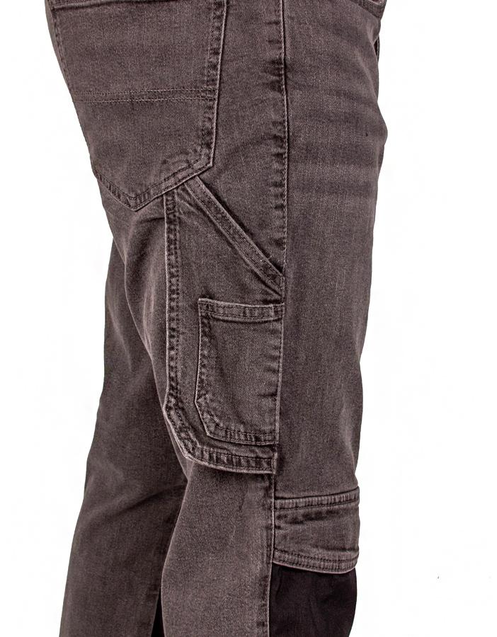 Spodnie Robocze Męskie Elastyczne Jeans Bojówki Wytrzymałe Firi Szare 56