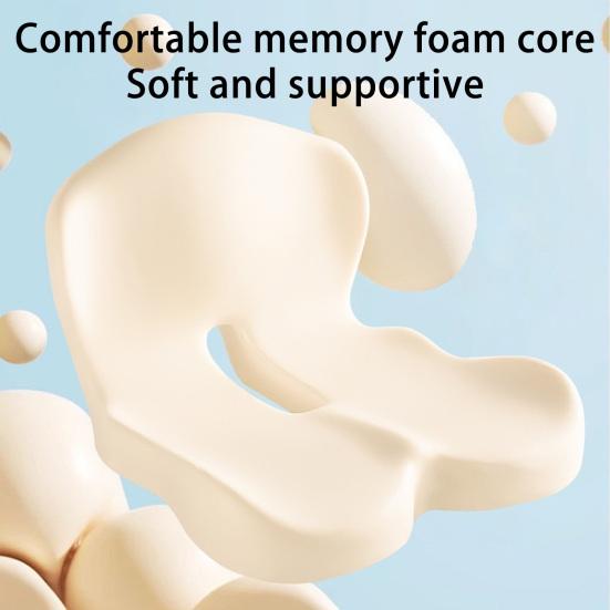 Memory Foam Seat Cushion with Back Support, L Shaped Car Office Chair Pad, Integrated Lumbar And Seat Cushion for Driving Desk