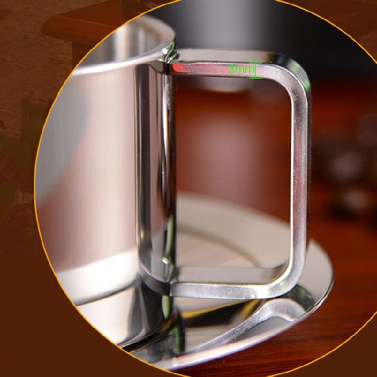 Double Walls Insulated Coffee Mugs with Saucer and Spoon for Home Hot Milk