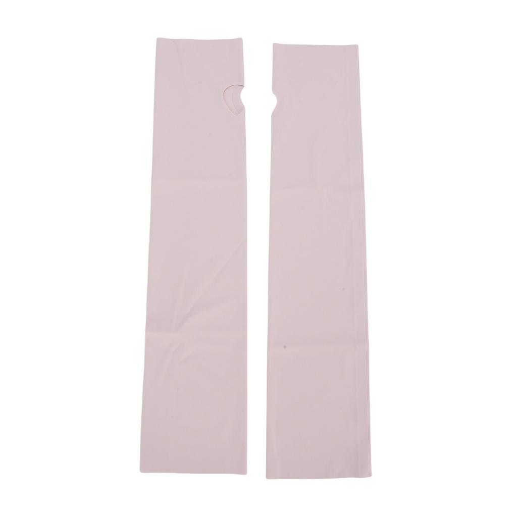 Arm Sleeves with Thumb Hole Sunscreen and Cooling for Women Men Summer Cycling Traveling Fishing Pink
