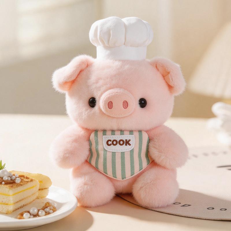 Chef Series Cute Animal Plush Toys Soft Fluffy Cat Chick Penguin Panda Cook Elephant Stuffed Animals Adorable Kitchen Home Decor