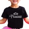 Girls' Casual Princess Letter Pattern T-shirt Summer Children's Fashion Short-Sleeved T-shirt