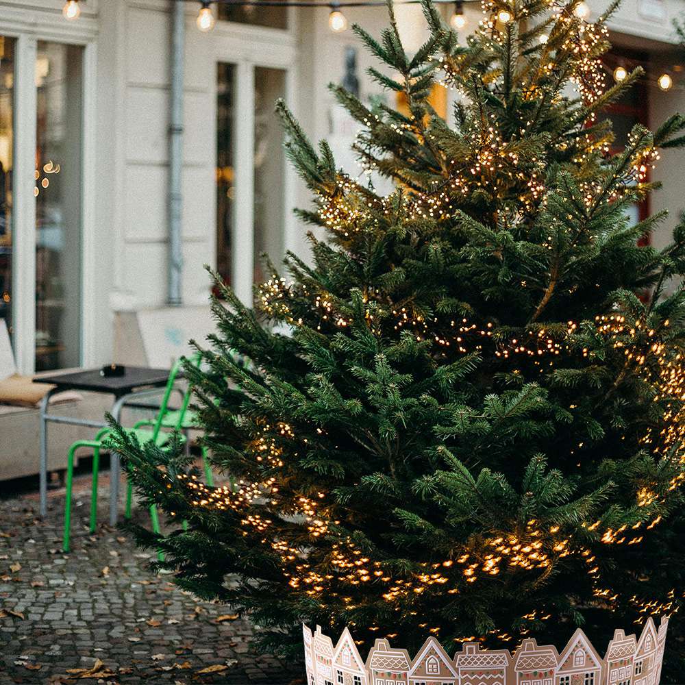 Gingerbread House Christmas Tree Skirt LED Xmas Tree Base Cover Christmas Tree Collar  Market