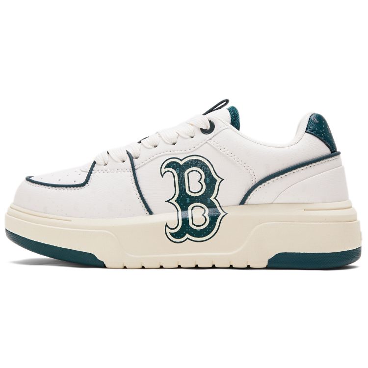 Baskets MLB Chunky Liner Cuir Synthétique Confortables Polyvalentes Légères Tendance Classiques Basses Baskets Unisexes Vert Clair 3ASXCBO3N-43GND 38 white