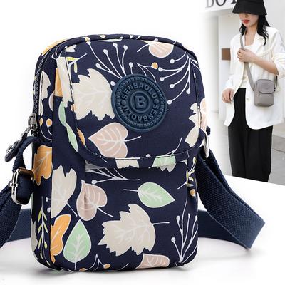 Nylon Middle-Aged Mother Bag Women's Lightweight Mobile Phone Bag Print Crossbody Bag