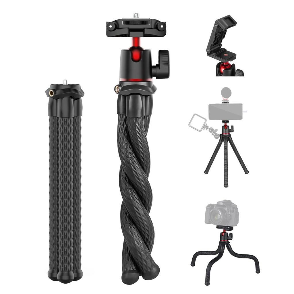 MT 11 Flexible Octopus Tripod Stand 1 4 Inch Screw 2 In 1 Platform Design 360 Degrees Adjustment Ballhead 2kg 4.4lbs