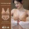 Wire-Free Front-Closure Push-Up Bra for Small Busts with Side Support and Anti-Sagging Design