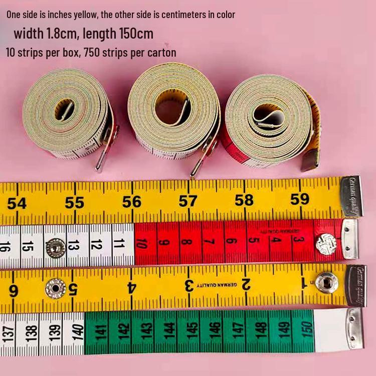Thick Tailor Tape Measure - Retractable with Snap, Inch & Centimeter Scale for Measuring Height & Waist