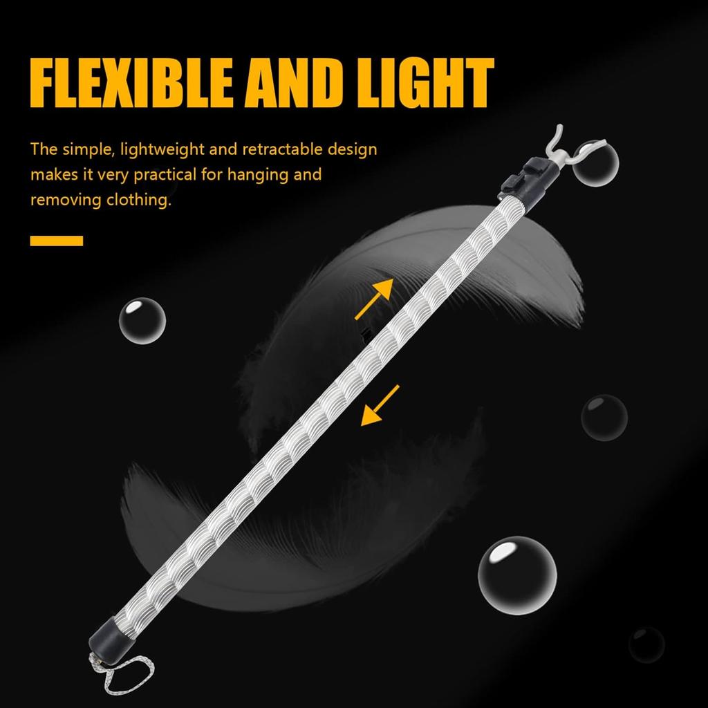 DOITOOL Closet Reacher Pole Telescoping Garment Pole Clothing Hanger Shepherds Hook Closet Pole with Utility Hook Long Reach Stick for Closet Shelf