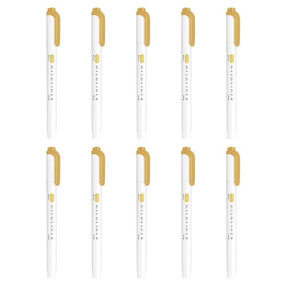 Zebra Mildliner Highlighter Mild Mimosa 10 Pen, Yellow, pens, B-WKT7-MMY