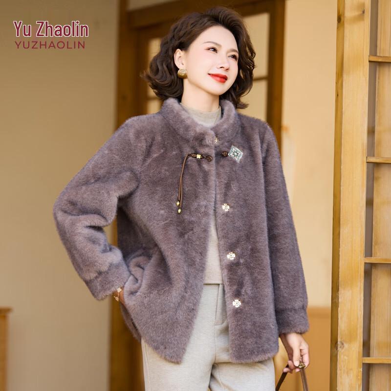 YUZHAOLIN Women s Elegant Faux Fur Winter Coat 3XL