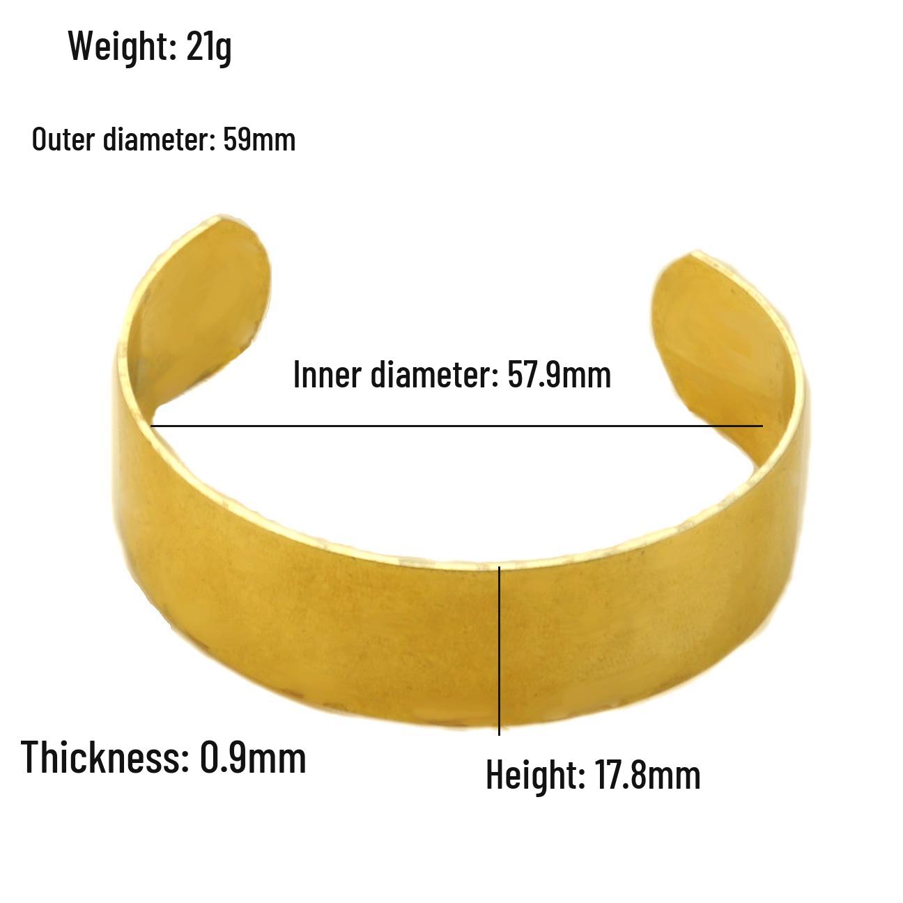European American Style Unisex Yellow Brass Bracelet