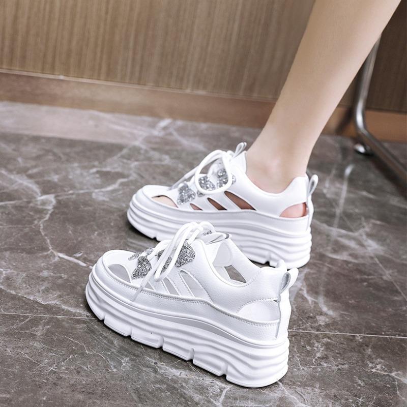 Women's Shoes 2025Summer Hollow Out Breathable Casual Shoes Ladies Comfortable Platform Sandals Student Shoes Sandalias De Mujer