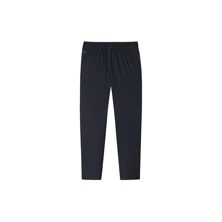 Anta Running Series Solid Color High Waist Thin Straight Casual Pants Women Bottoms Black 162425304-1