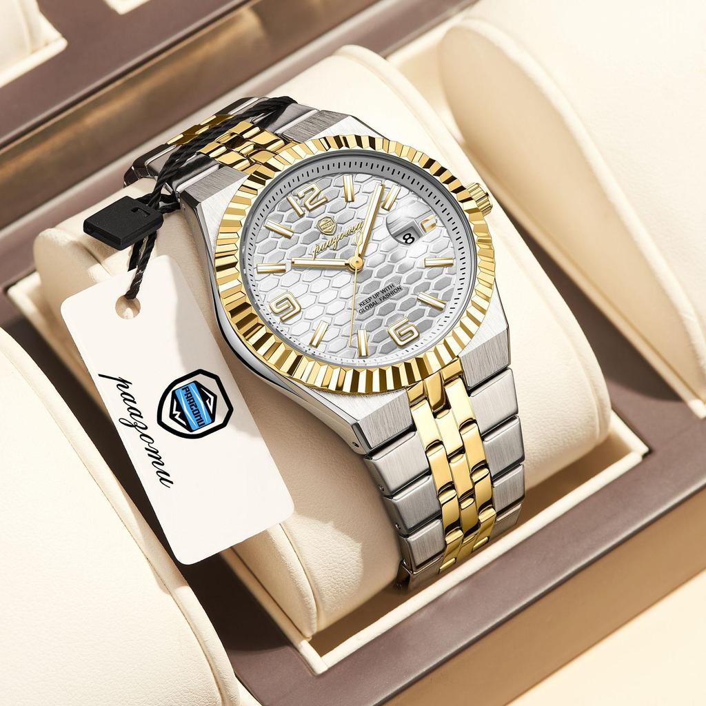 Luxury Business Men Wristwatch Waterproof Luminous Date Military Man Watch Stainless Steel Fashion Men's Quartz Watches