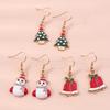 European and American Christmas Earrings: Santa, Tree, Snowman, Snowflake, Gloves