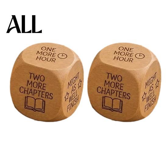 Book Club Reading Incentive Wooden Decision Dice, 6-Sided Wood Engraved Quotes Prompt, Natural Bookish Daily Habit Tool Charm, Fun Companion