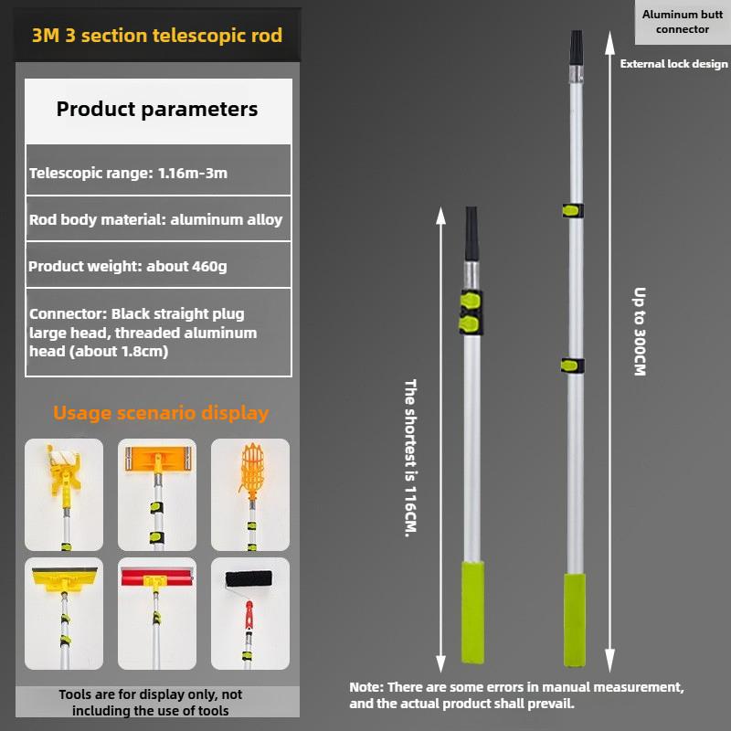 Roller Brush Extension Pole Aluminum Alloy Positioning Telescopic Rod Multi Functional Extendable Extension Rod