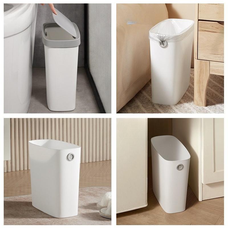 Upgraded Plastic Trash Can Ultra-thin Open Top Bathroom Small Office Bedroom Kitchen, Trash Can Basket, Convenient and Practical