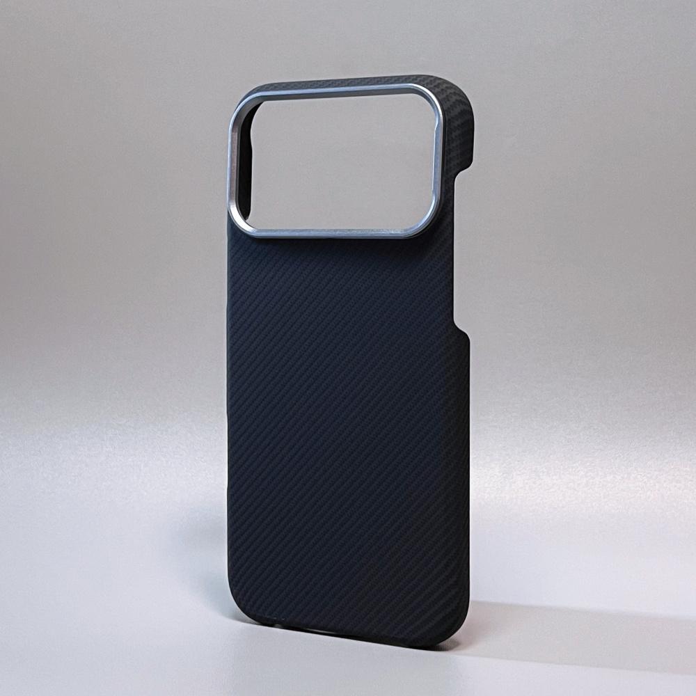 Luxury Carbon Fiber Slim Case For iPhone 17 13 14 15 16 Pro Max Shockproof Alloy Lens Camera Protective Ultra Thin Hard PC Cover