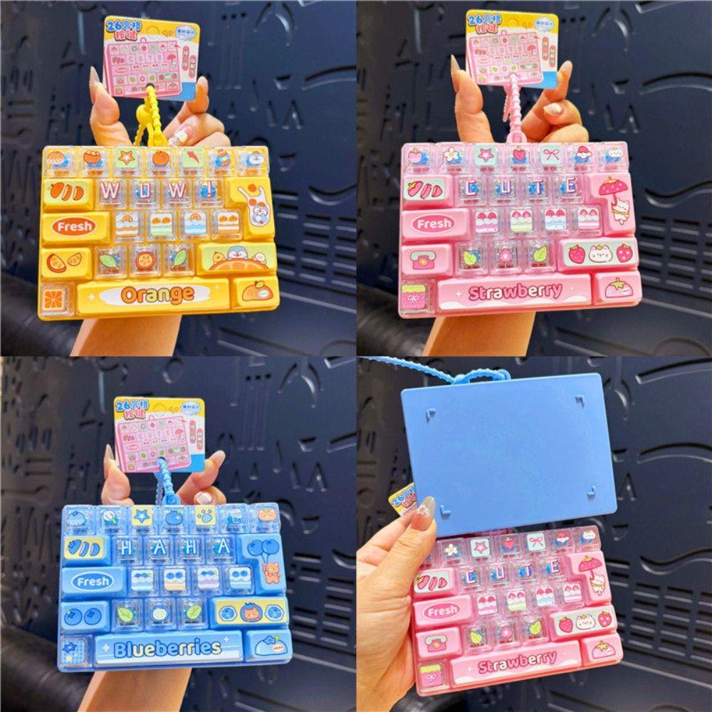 26 Keys Mechanical Keyboard Toy Clear Key Sounds Bag Pendant Charm Stress Relief Use