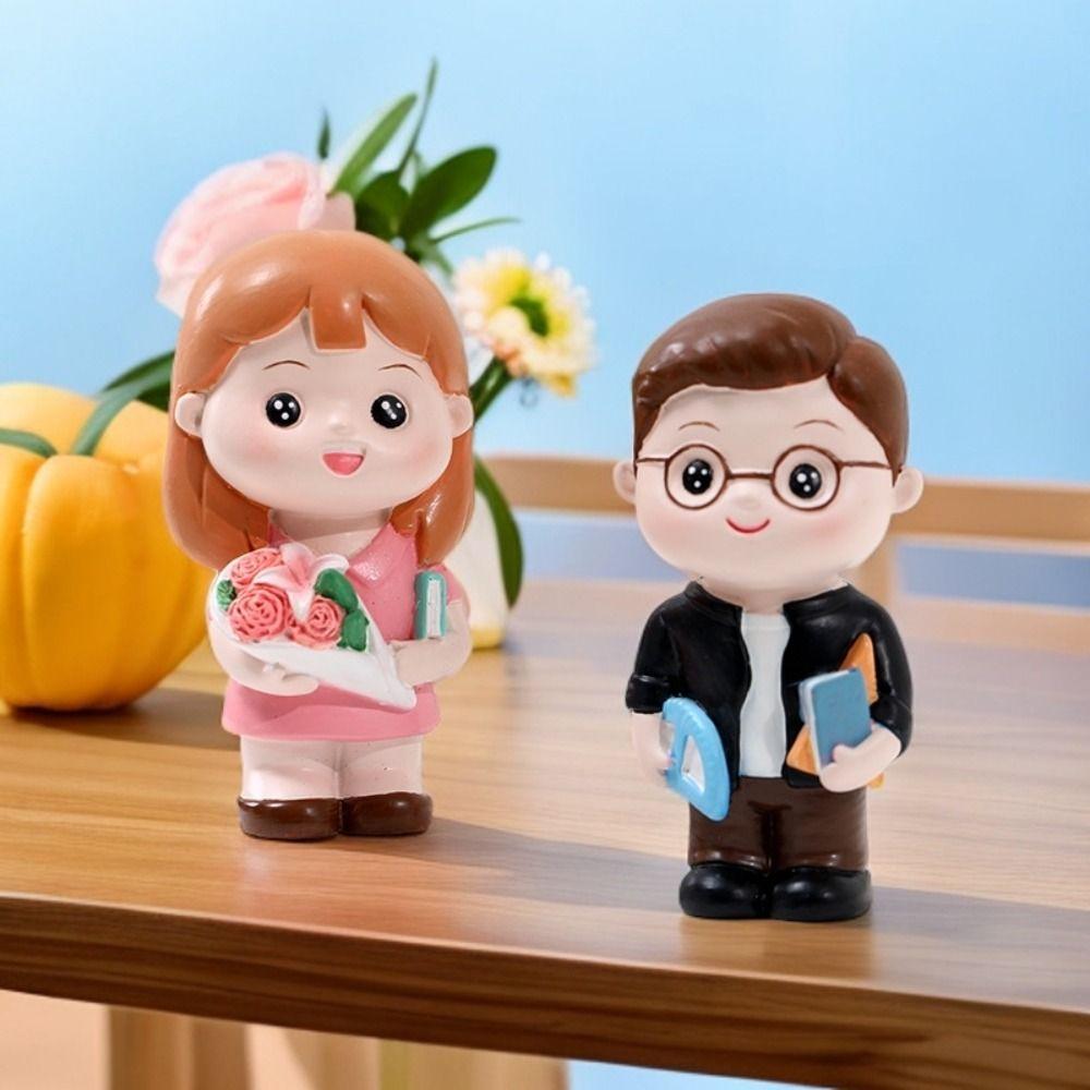 Resin Teacher Figurine Model DlY Baking Cake Decoration Teacher Statue Ornaments Collection Crafts