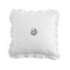 French-style Vintage Lace Embroidered Washed Cotton Lumbar Pillow White Ruffled Decorative Throw Cushion Plants Flowers Pattern