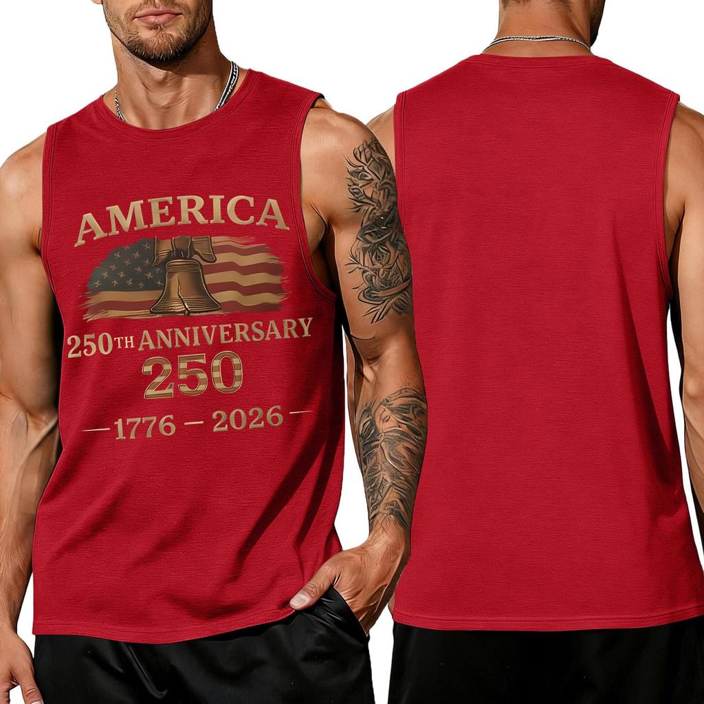 Men 4th Of Shirts USA Muscle Sleeveless Shirt Patriotic Tank Tops