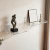 2Pcs Acrylic Floating Wall Shelves Transparent Wall Shelves Adhesive or Screw Installation Display Shelves for Speaker Plant Pot Figures
