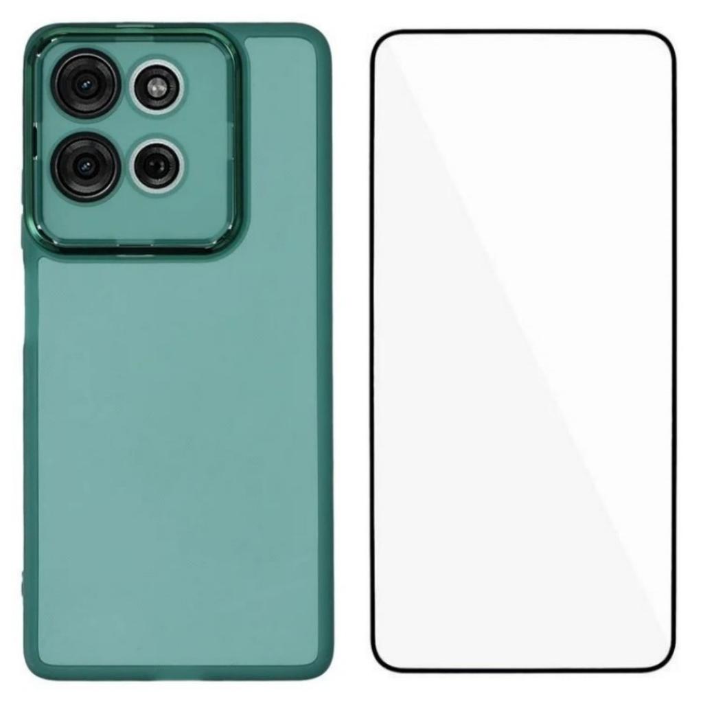 For Motorola Moto G75 5G TPU Case WANLONFENG DKSM Series Electroplated Frame Back Cover with Tempered Glass