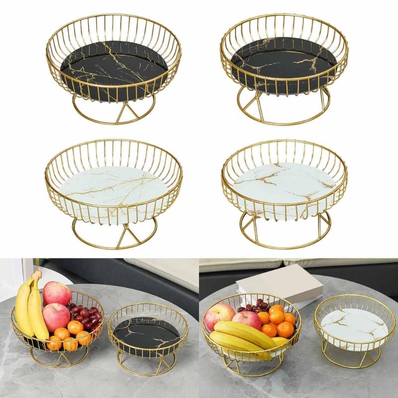 Metal Wire Fruit-Basket Fruit Bowl Modern Fruit-Basket for Vegetable-Snack-Countertop Metal Fruit Tray Table-Centerpiece