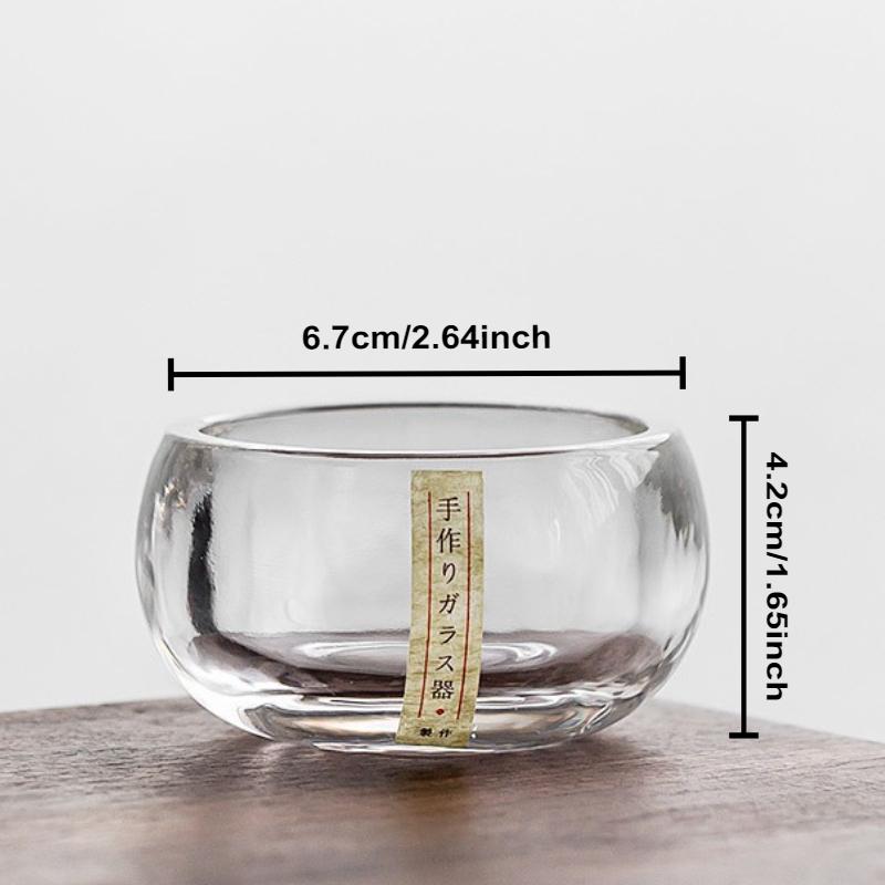 Japanese Handmade Frozen Glass Cup Crystal Glass Retro Teacups Master Cups Chinese Kung Fu Tea Set Transparent Household Teaware