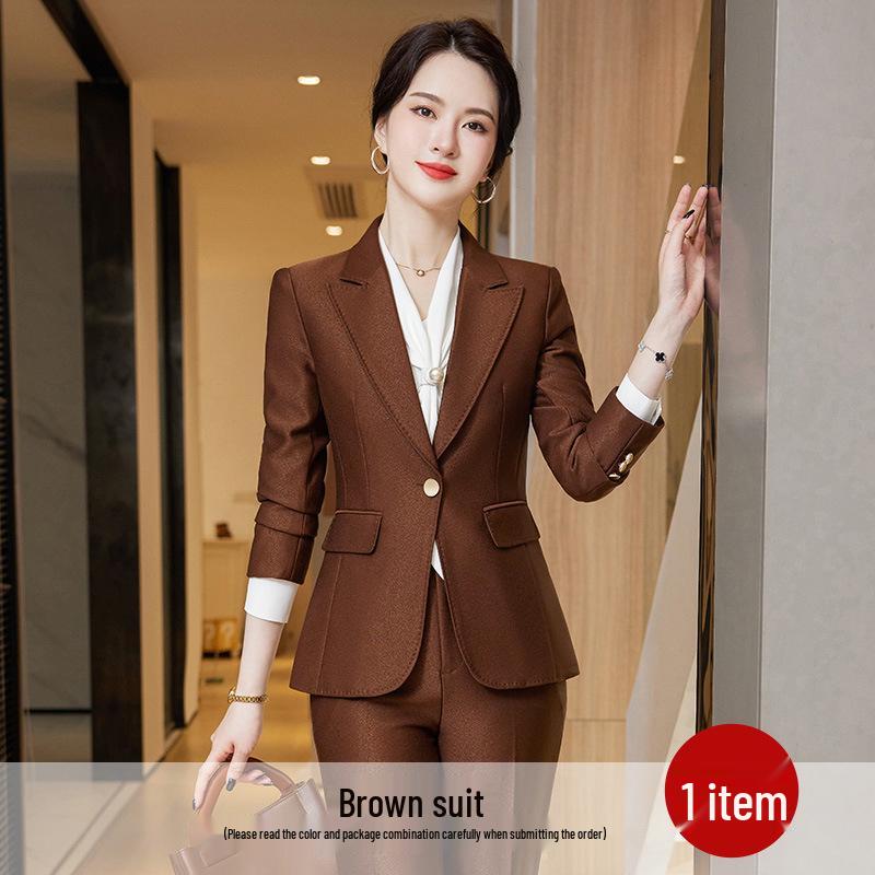 Conjunto de Traje Rojo para Mujer - Otoño/Invierno 2023 Estilo Profesional