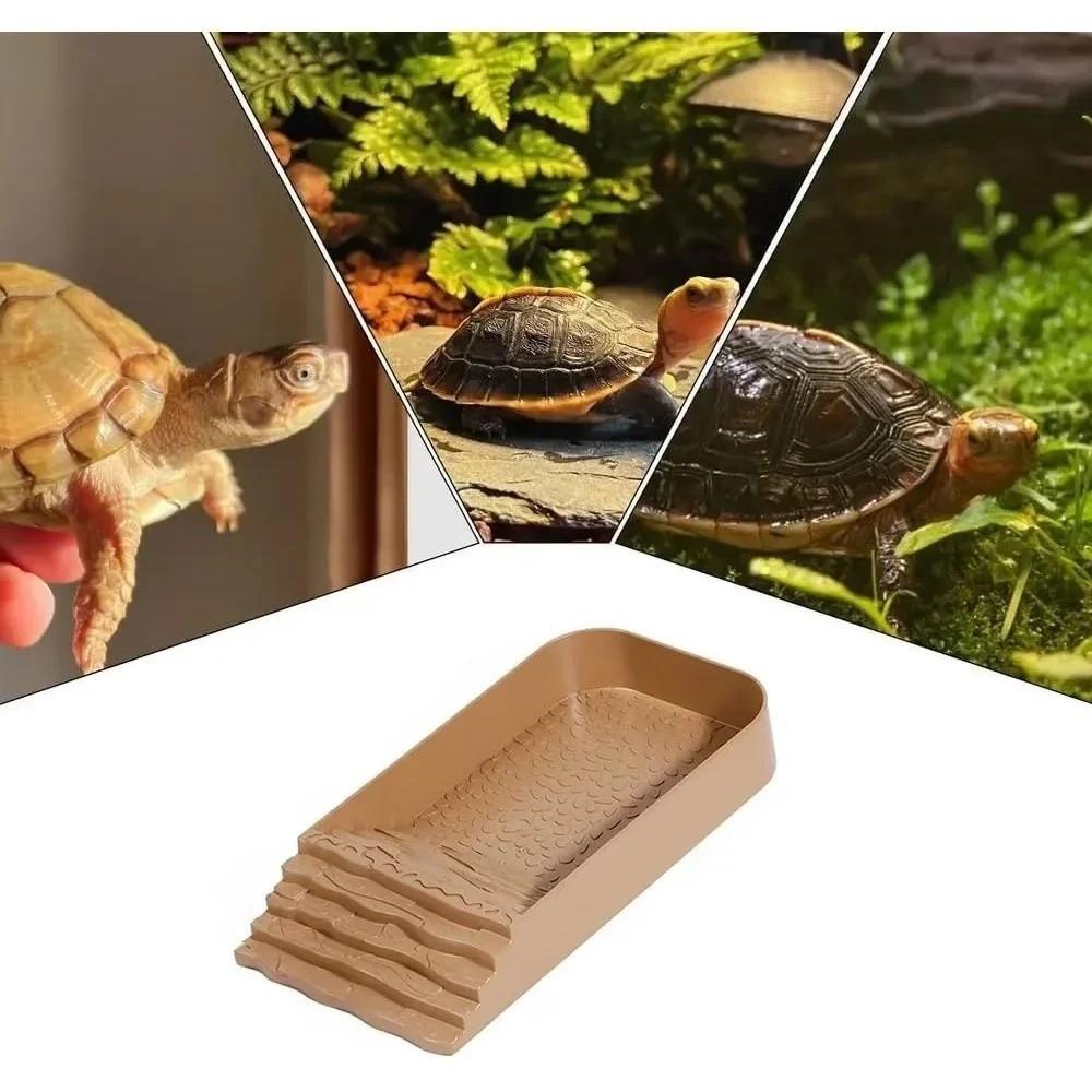 Square Turtle Bath Basin Plastic Bathing Pool Reptile Ramp Reptile Water Dish  Pet Supplies