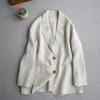 High-End Women's Cotton Linen Long Sleeve Suit Jacket - Age-Reducing Spring/Autumn Fashion