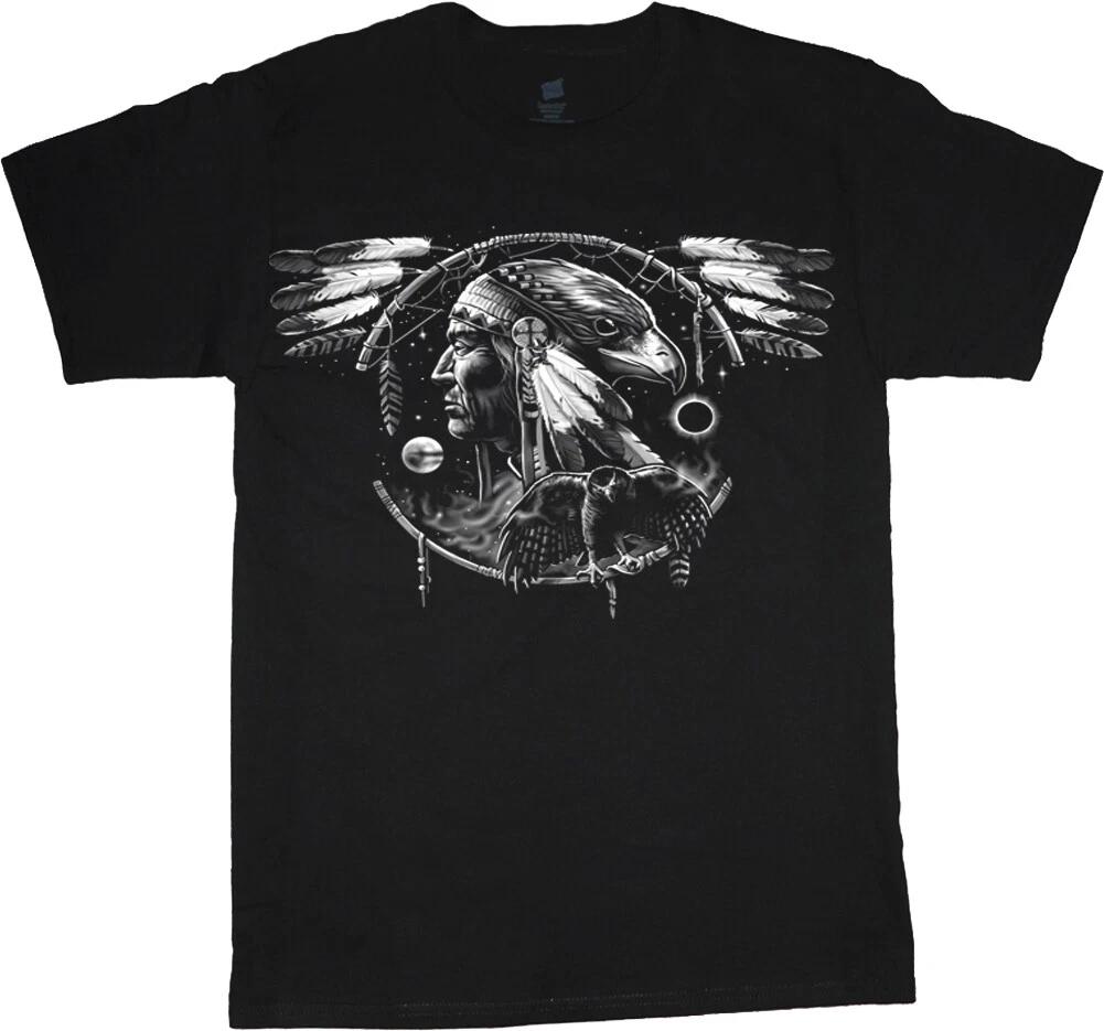 Native American Indian Hawk Dream Catcher T-shirt Mens Graphic Tees XXL