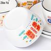 ZIPOYA Auspicious Ceramic Dinnerware Set (4 Bowls, 4 Spoons)