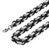 HipHop  Chain Box Byzantine Stainless Steel Chain Necklace Men Jewelry Erkek Kolye Strong Heavy Long 55-90cm Chains NZ022